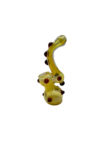 Glass Hand Pipe Fumed Color Marble Dots Mini Bubbler - 90 Grams - 5.5 Inches