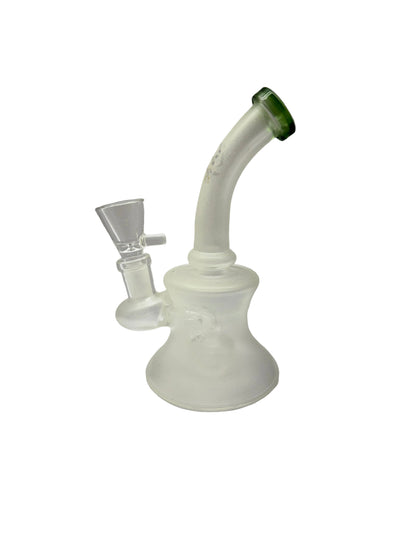Glass Water Pipe Bent Neck Frosted Glow In The Dark Honeybee Design With Tire Perc