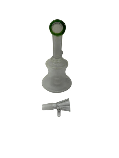 Glass Water Pipe Bent Neck Frosted Glow In The Dark Honeybee Design With Tire Perc