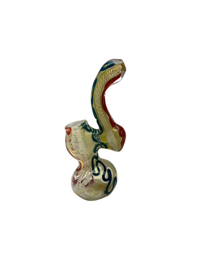 Glass Hand Pipe Color Swirl Medium Bubbler - 155 Grams - 6.15 Inches
