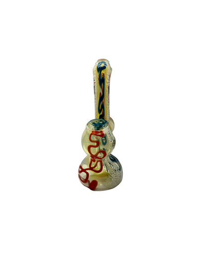 Glass Hand Pipe Color Swirl Medium Bubbler - 155 Grams - 6.15 Inches