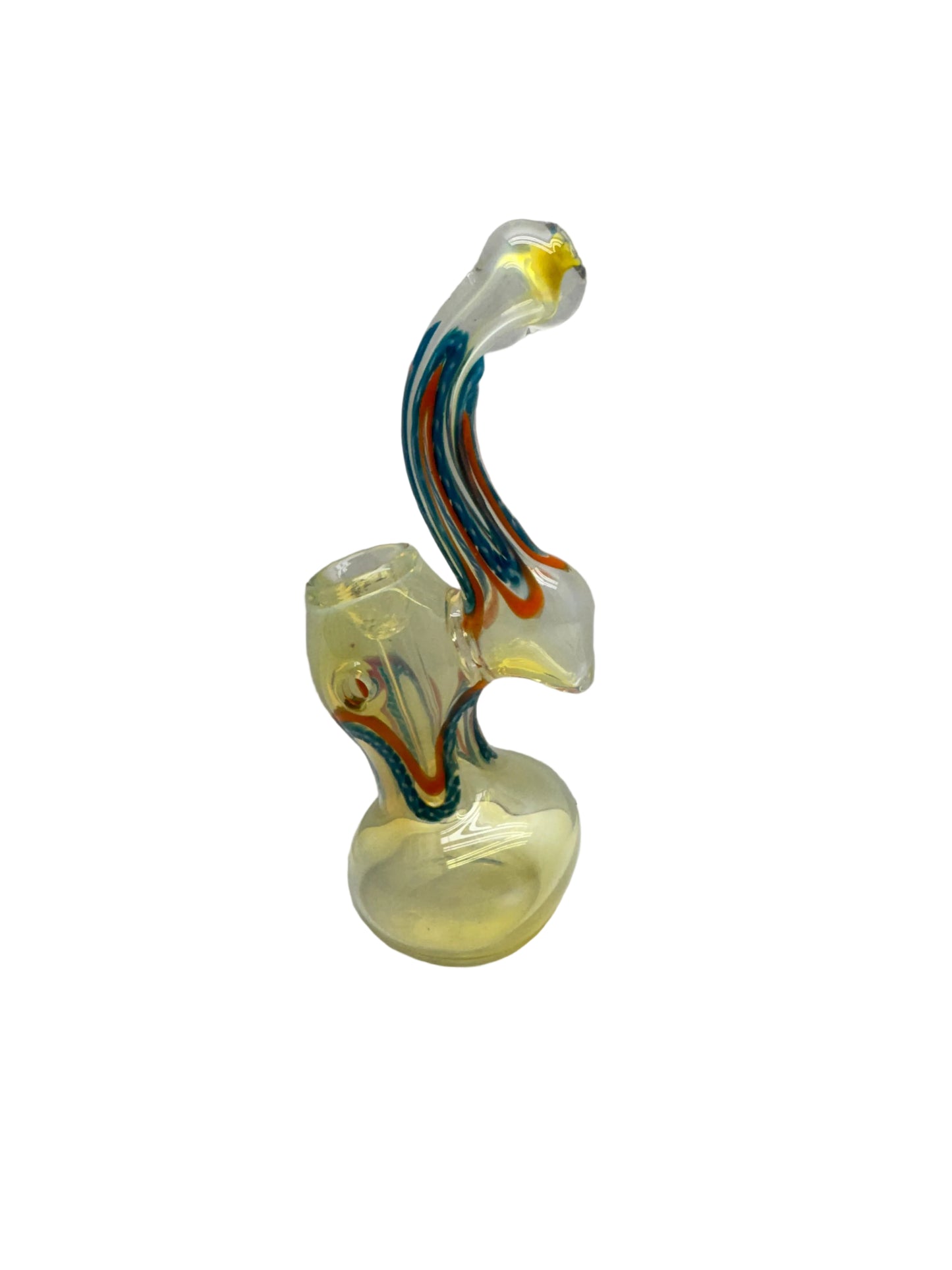 Glass Hand Pipe Color Swirl Medium Bubbler - 155 Grams - 6.15 Inches