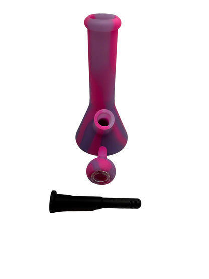 Stratus Silicone Water Pipe With Ice Catcher & Diffused Downstem - 385 Grams - 8 Inches