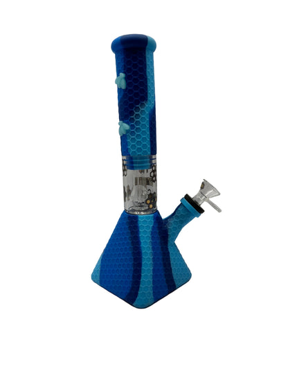 Stratus Silicone Pyramid Bee Water Pipe With Ice Catcher & Perc