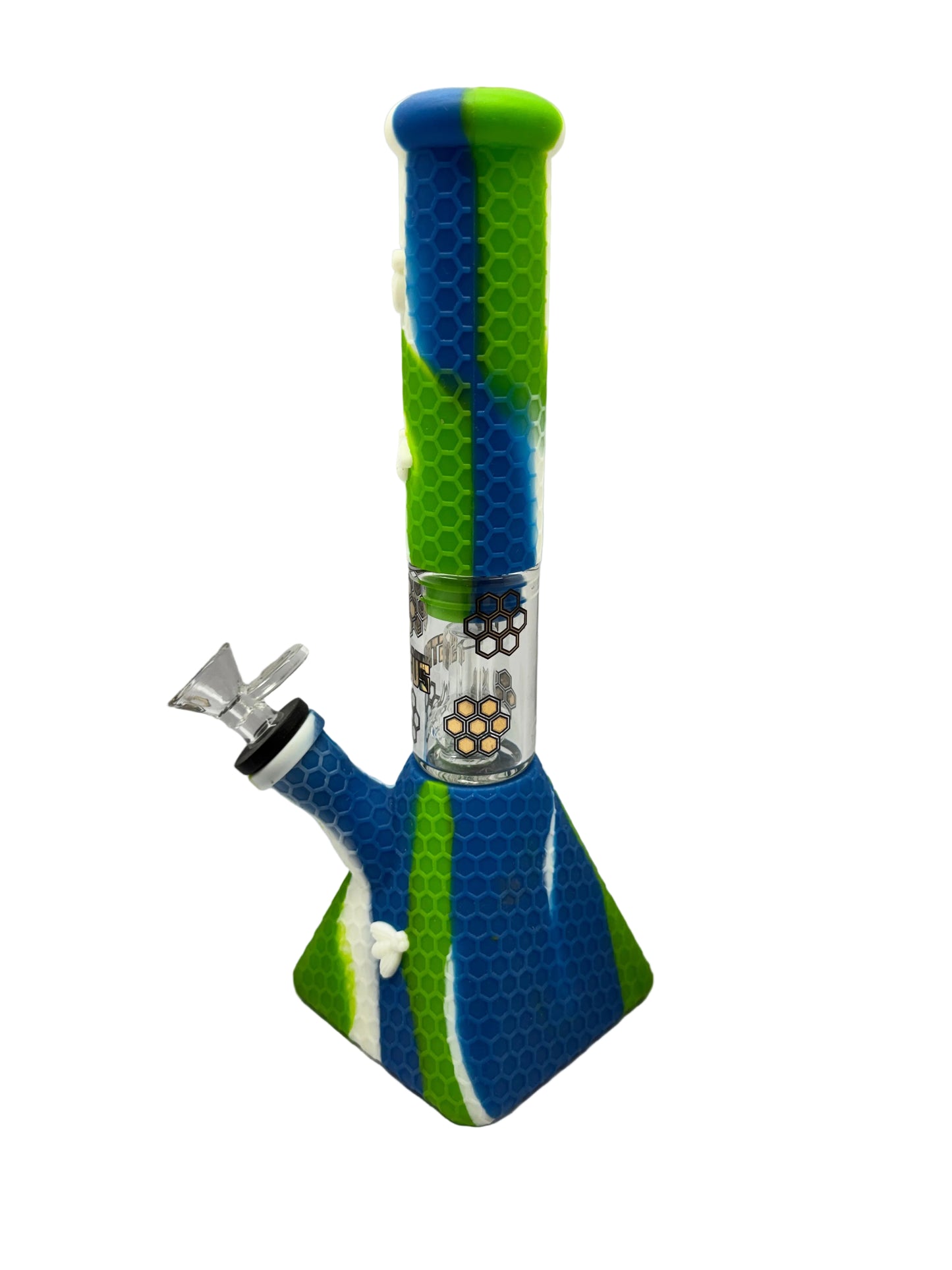 Stratus Silicone Pyramid Bee Water Pipe With Ice Catcher & Perc