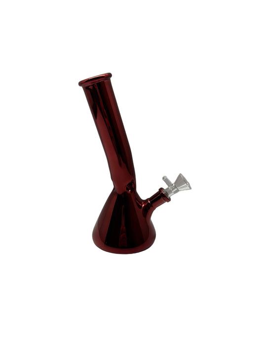 Glass Iridescent Colored Beaker Base Water Pipe With Ice Catcher & Downstem - 204 Grams - 8 Inches