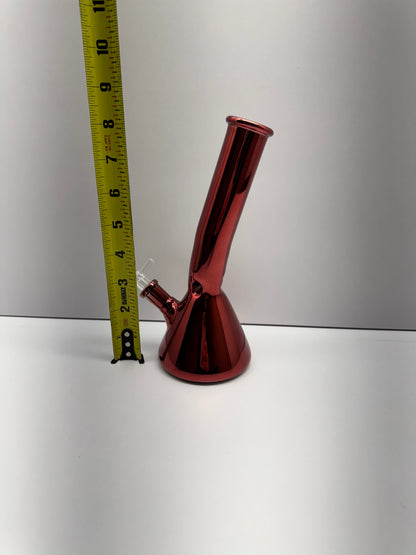 Glass Iridescent Colored Beaker Base Water Pipe With Ice Catcher & Downstem - 204 Grams - 8 Inches