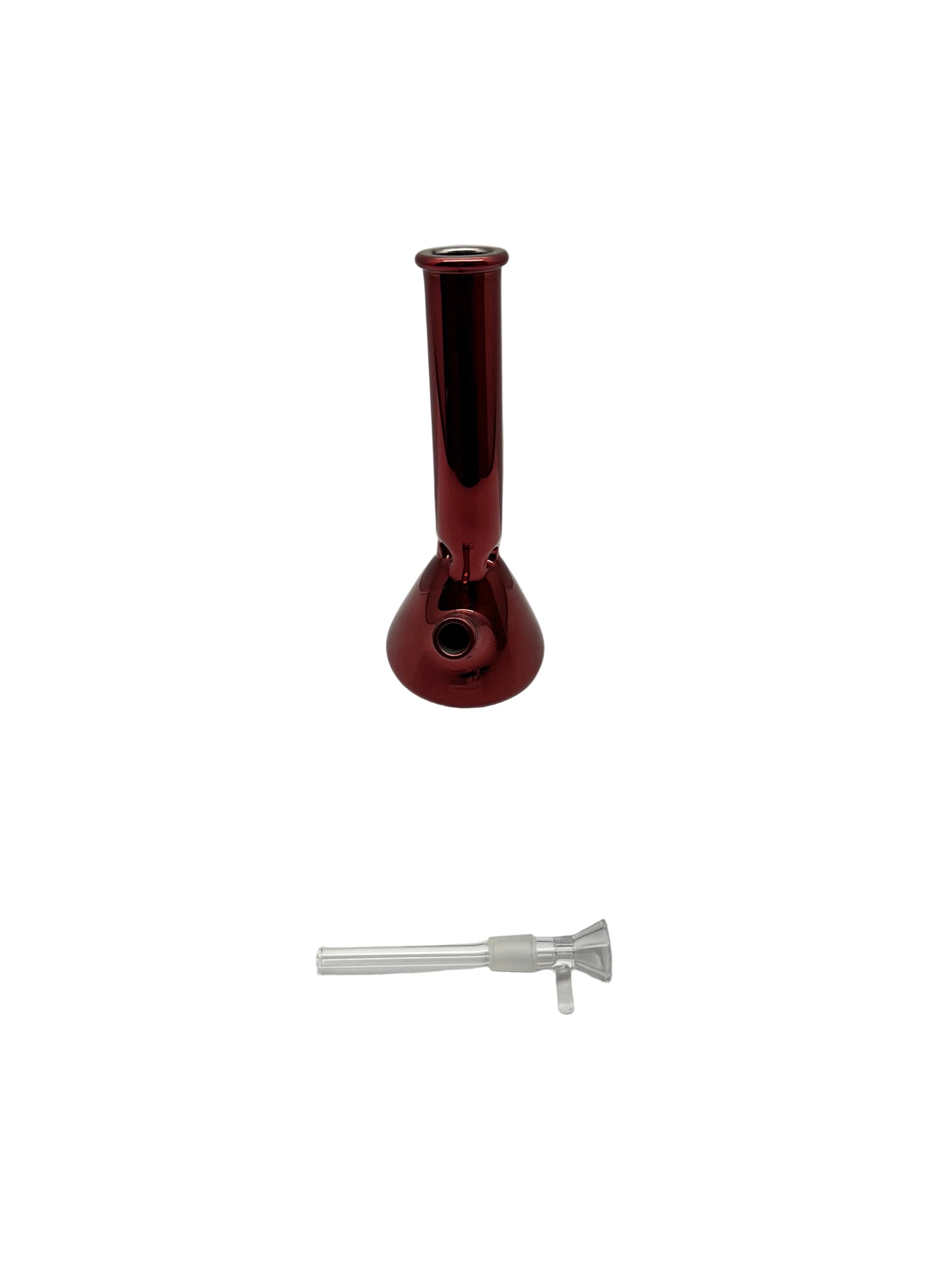 Glass Iridescent Colored Beaker Base Water Pipe With Ice Catcher & Downstem - 204 Grams - 8 Inches