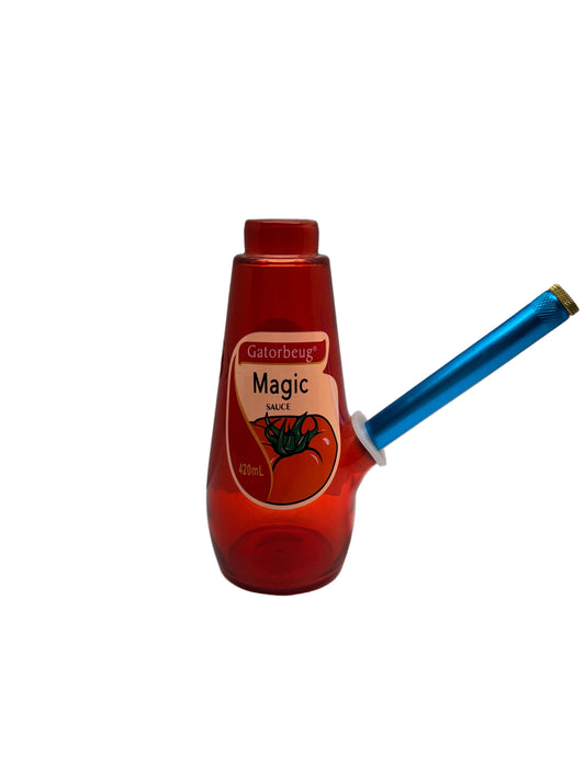 Glass Water Pipe With Magic Sauce Body & Straight Wide Neck