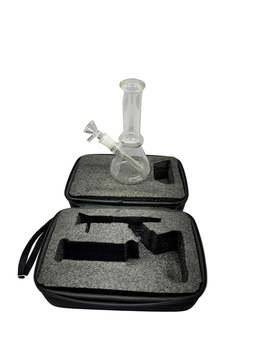 6" Small Glass Bong with Travel Box Smoking Tobacco Water Pipe 14MM Glass Bowl
