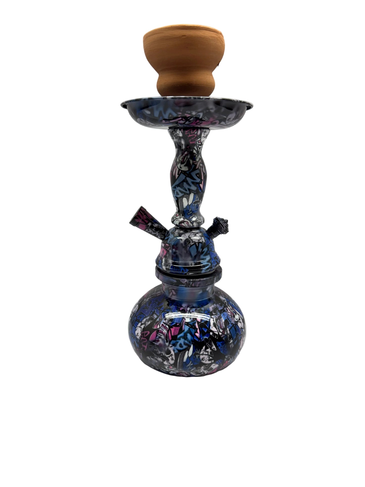 Zebra Smoke Frankenstein Evil Face Design 11 Inch Single Hose Hookah