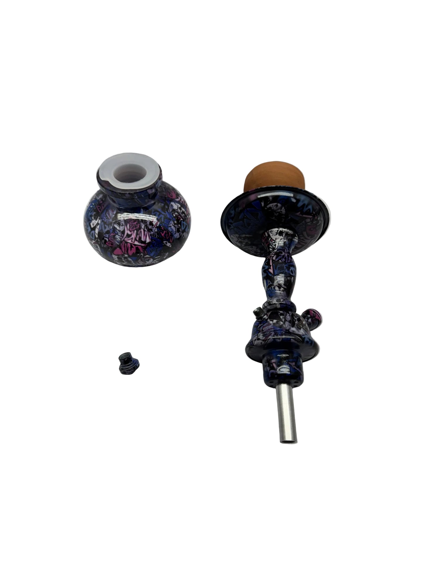 Zebra Smoke Frankenstein Evil Face Design 11 Inch Single Hose Hookah