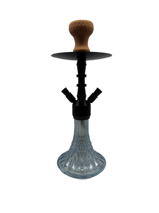 Glass S Series Modern Aluminum Double Hose Hookah - 18 Inch