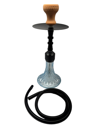 Glass S Series Modern Aluminum Double Hose Hookah - 18 Inch
