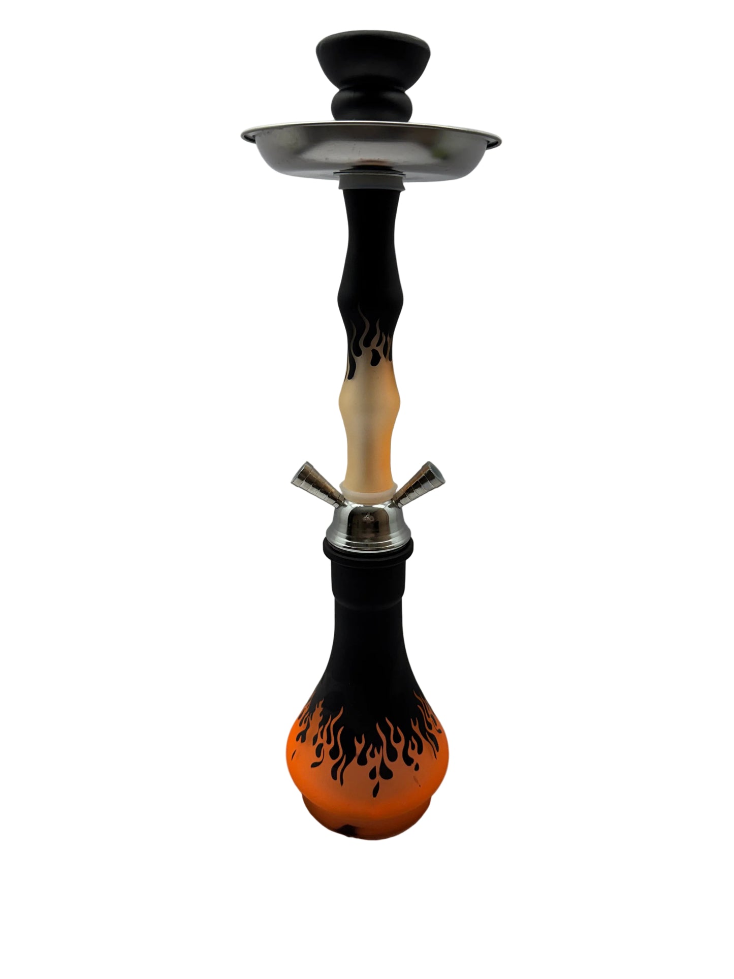 G-Star Double Hose 20 Inch Matte Finish Flame Design Glass Hookah