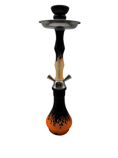 G-Star Double Hose 20 Inch Matte Finish Flame Design Glass Hookah