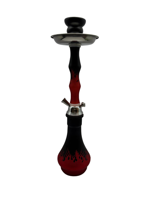 G-Star Single Hose 20 Inch Matte Finish Flame Design Glass Hookah