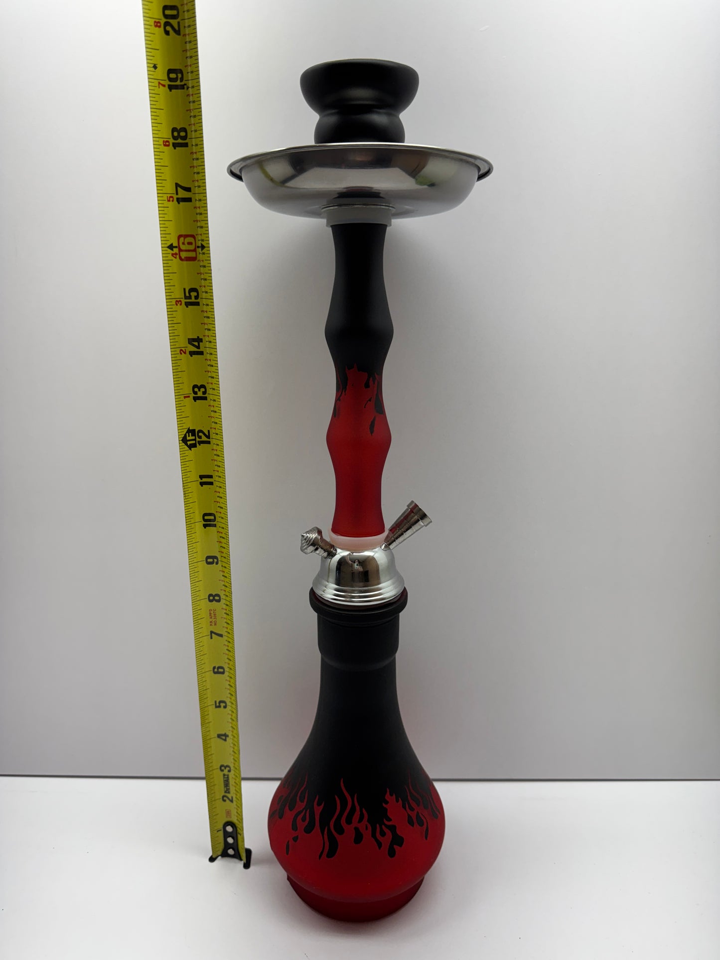 G-Star Single Hose 20 Inch Matte Finish Flame Design Glass Hookah