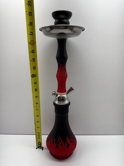 G-Star Single Hose 20 Inch Matte Finish Flame Design Glass Hookah