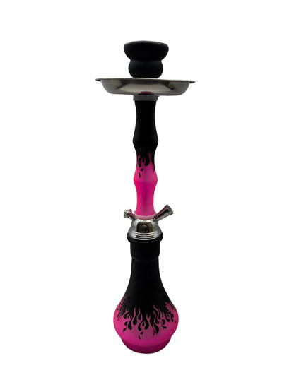 G-Star Single Hose 20 Inch Matte Finish Flame Design Glass Hookah