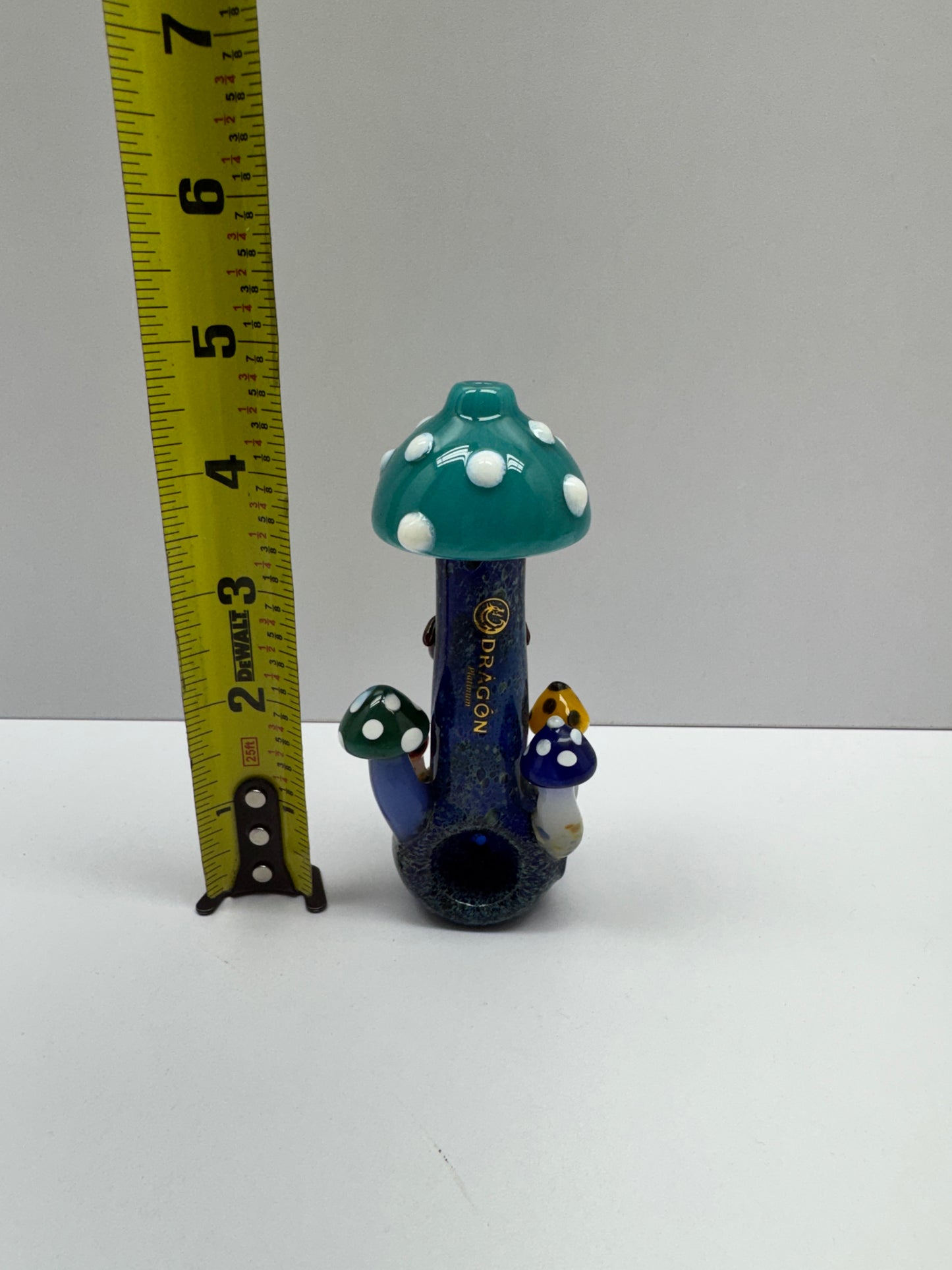 Dragon Platinum Angry Mushroom Glass Hand Pipe Spoon