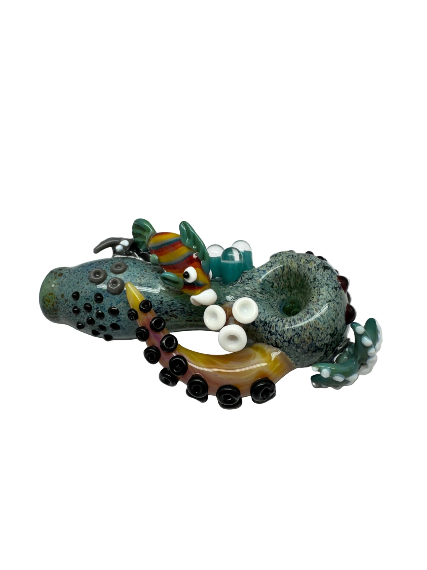 Dragon Platinum Sea Life Glass Hand Pipe Spoon