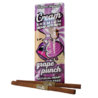 Cream Premium Terpene Infused Hemp Wraps - Pack of 2