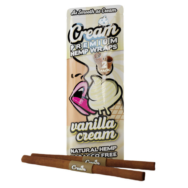 Cream Premium Terpene Infused Hemp Wraps - Pack of 2