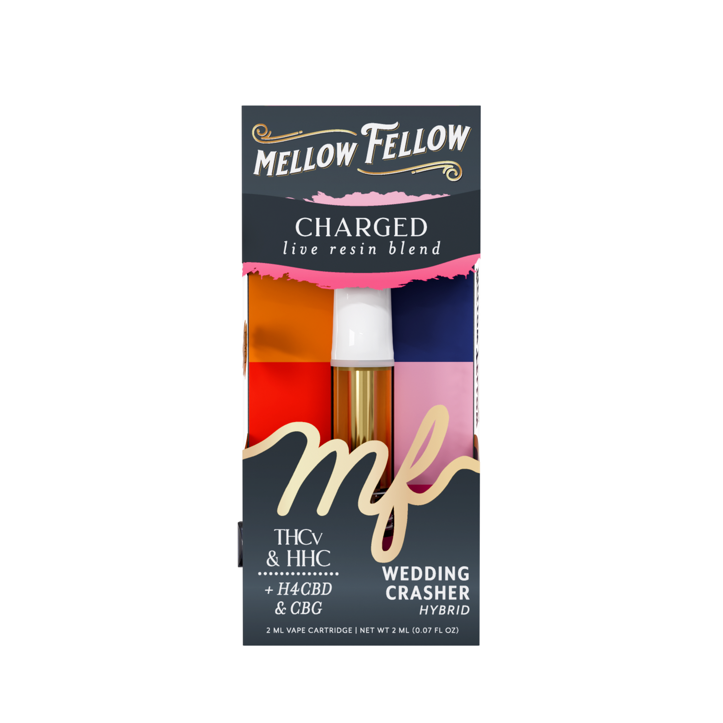 Mellow Fellow - Cartridge - 2ML - Live Resin - Charged Blend - Wedding Crasher