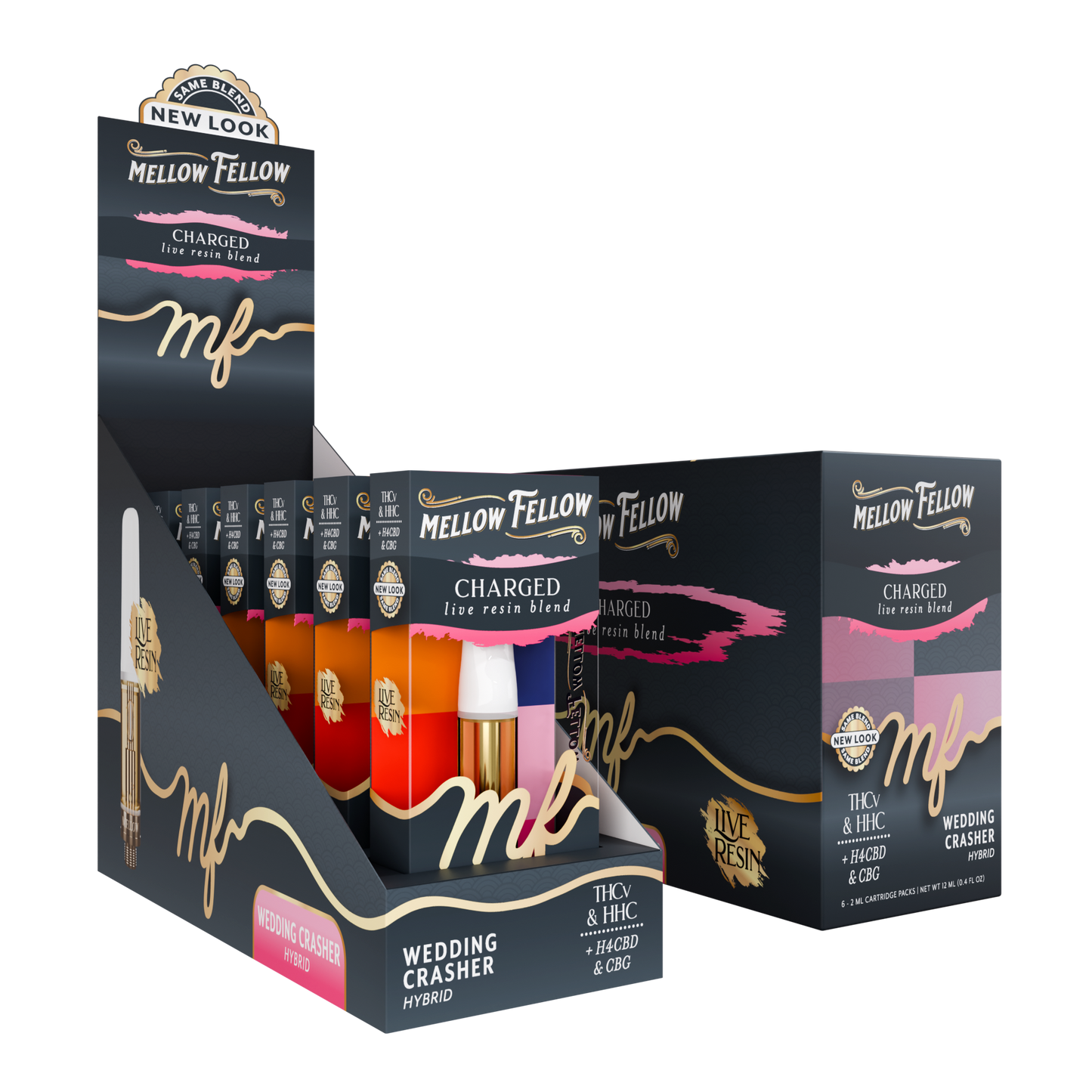 Mellow Fellow - Cartridge - 2ML - Live Resin - Charged Blend - Wedding Crasher