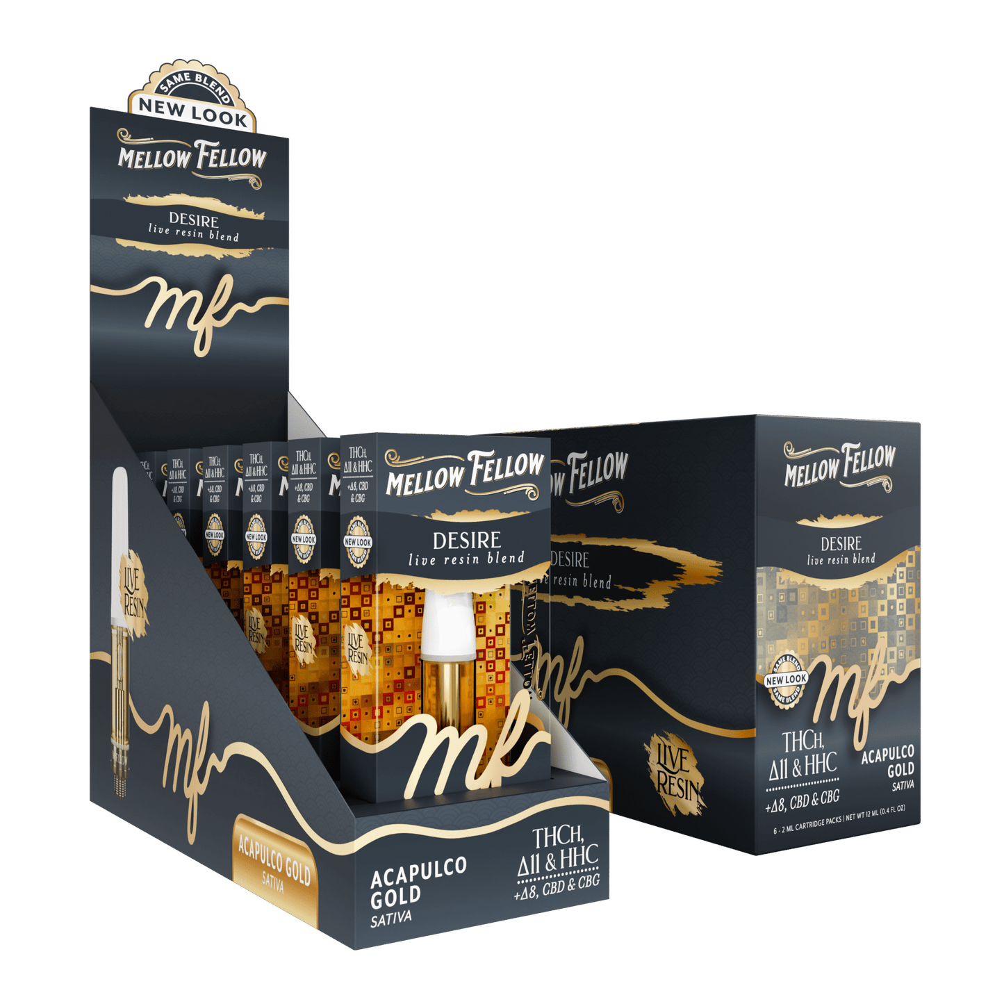Mellow Fellow Live Resin Desire Blend 2ML Cartridge Acapulco Gold