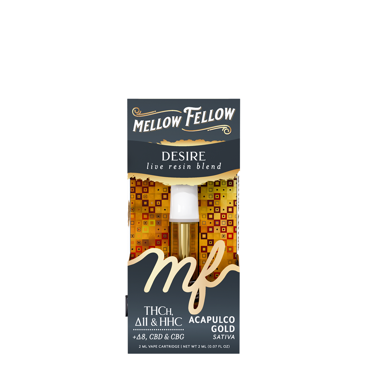 Mellow Fellow Live Resin Desire Blend 2ML Cartridge Acapulco Gold
