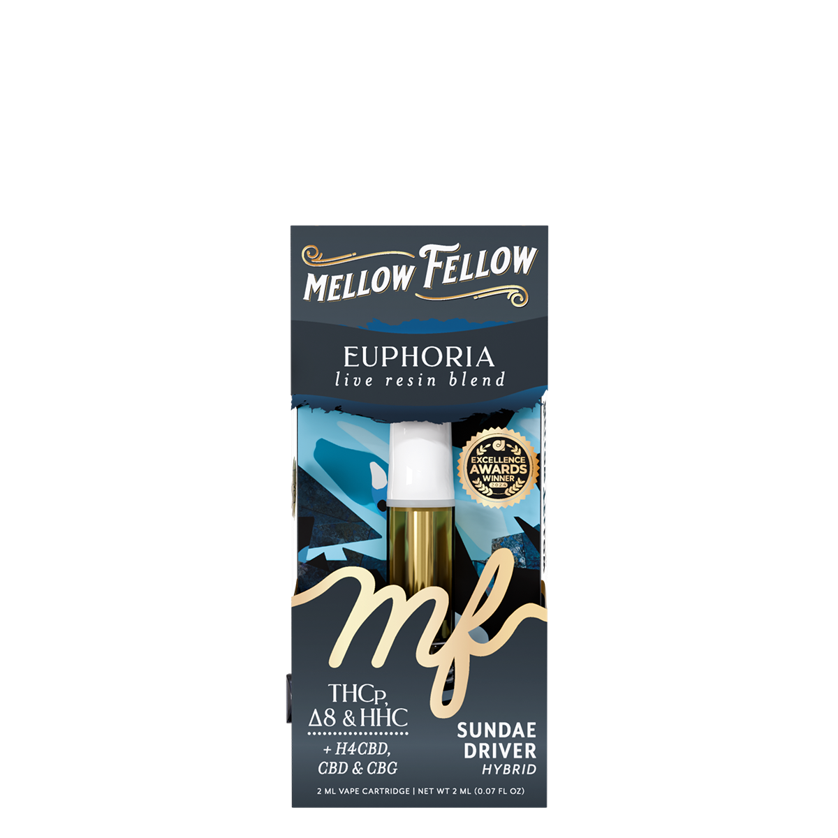 Mellow Fellow - Cartridge - 2ML - Live Resin - Euphoria Blend - Sundae Driver