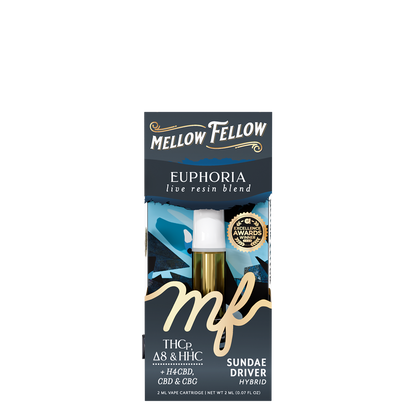 Mellow Fellow - Cartridge - 2ML - Live Resin - Euphoria Blend - Sundae Driver