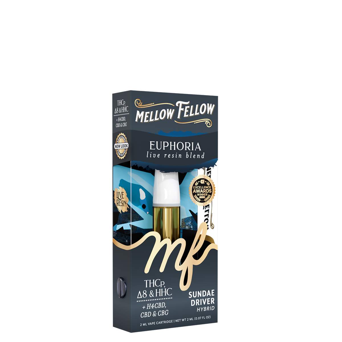 Mellow Fellow - Cartridge - 2ML - Live Resin - Euphoria Blend - Sundae Driver
