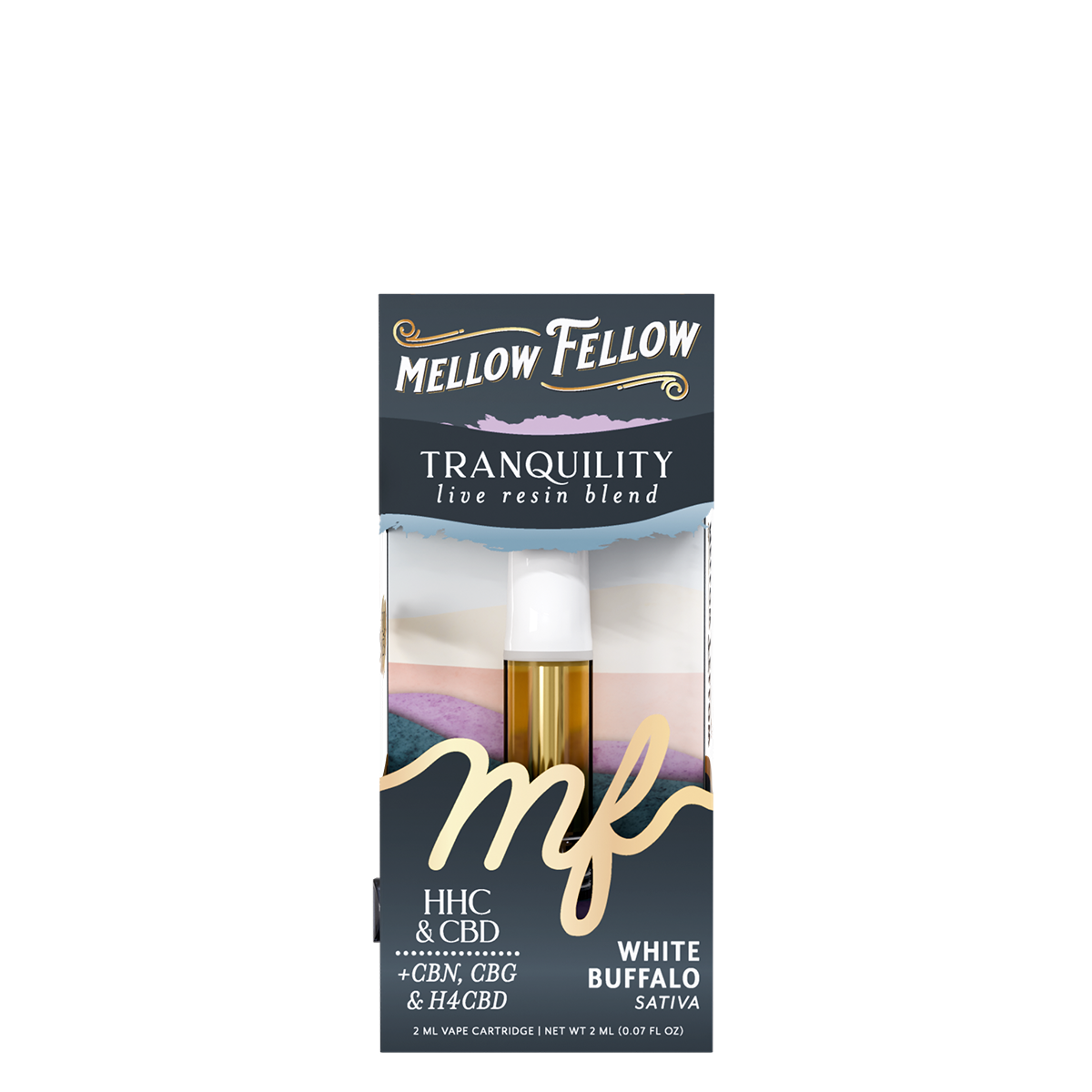 Mellow Fellow - Cartridge - 2ML - Live Resin - Tranquility Blend - White Buffalo