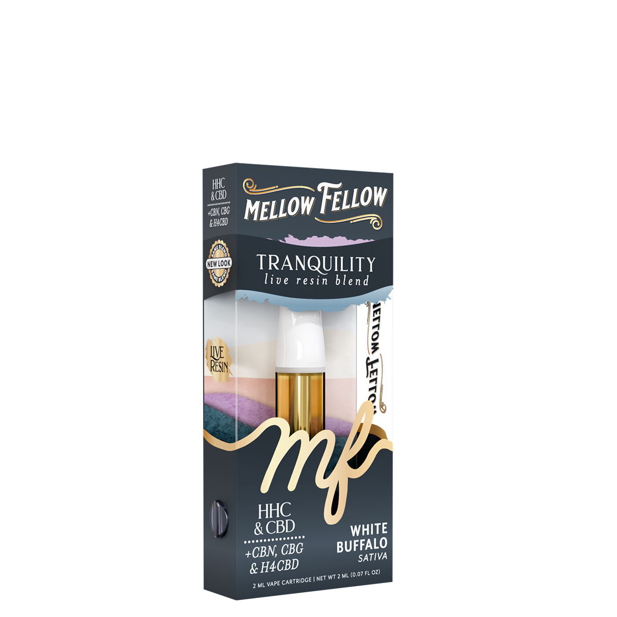 Mellow Fellow - Cartridge - 2ML - Live Resin - Tranquility Blend - White Buffalo
