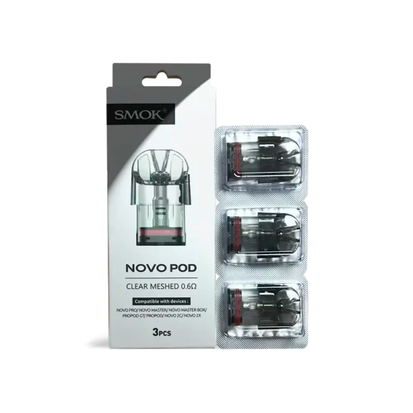 SMOK NOVO Pod-Clear Meshed 3ML Refillable Replacement Cartridge Pod - Pack of 3