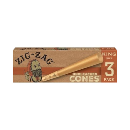 Zig Zag Paper Cones King Size Unbleached Cones 3 pack