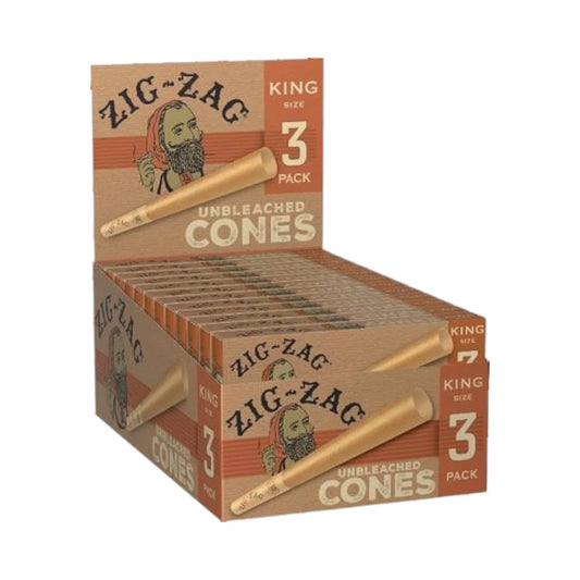 Zig Zag Paper Cones King Size Unbleached Cones 3 pack