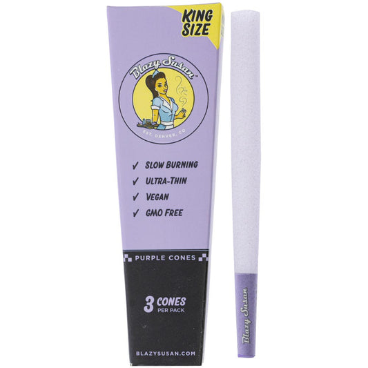 Blazy Susan King Size Purple Pre-Rolled Cones - Pack of 3