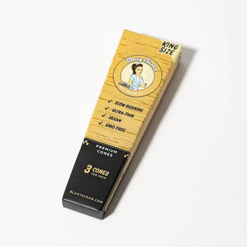 Blazy Susan Unbleached Premium Pre-Rolled Cones - King Size - Pack of 3