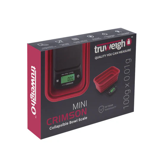 Truweigh MINI CRIMSON Collapsible Bowl Scale 100g x 0.01g