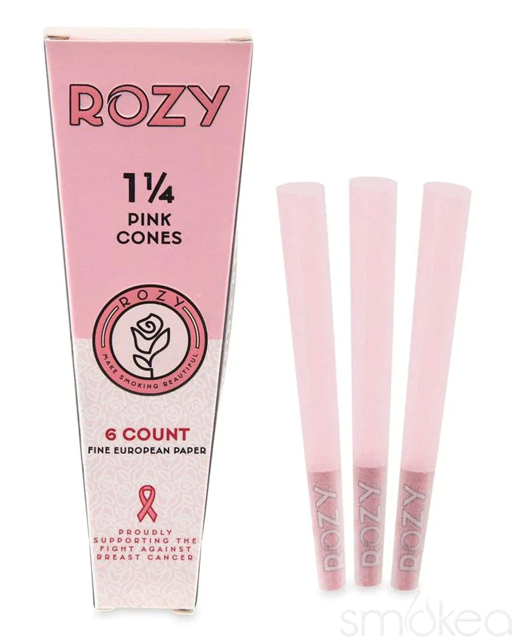 Rozy Pre-Rolled 1 1/4 Size Pink Cones - Pack of 6