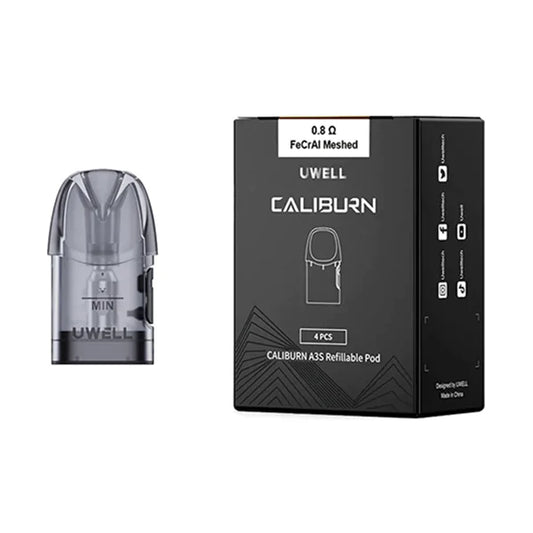 Uwell Caliburn A3S 2ML Refillable Replacement Pods - Pack of 4