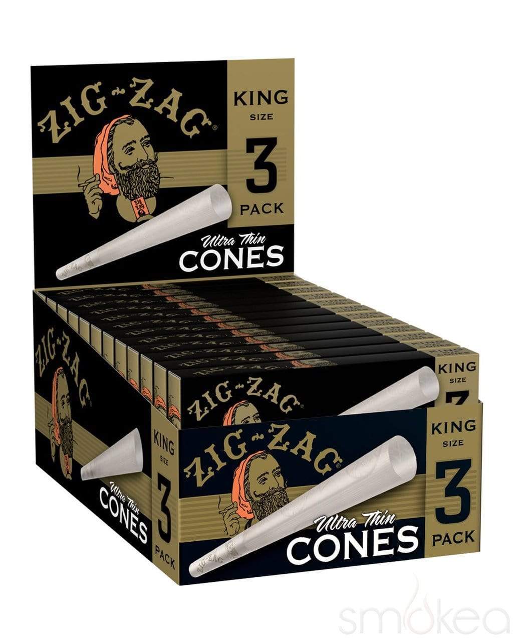 Zig Zag Paper Cones King Size ultra thin 3pack